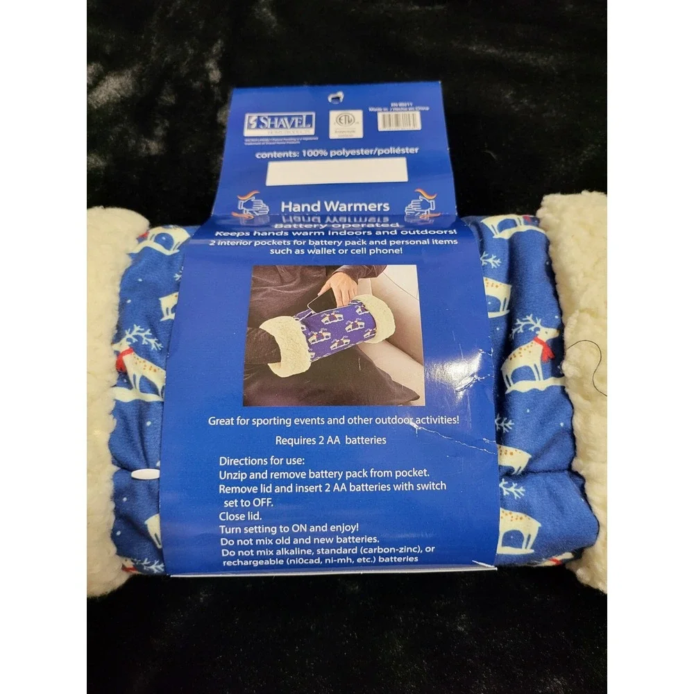 Travel Hand Warmer Shavel Electric Battery Operated Christmas Winter Reindeers